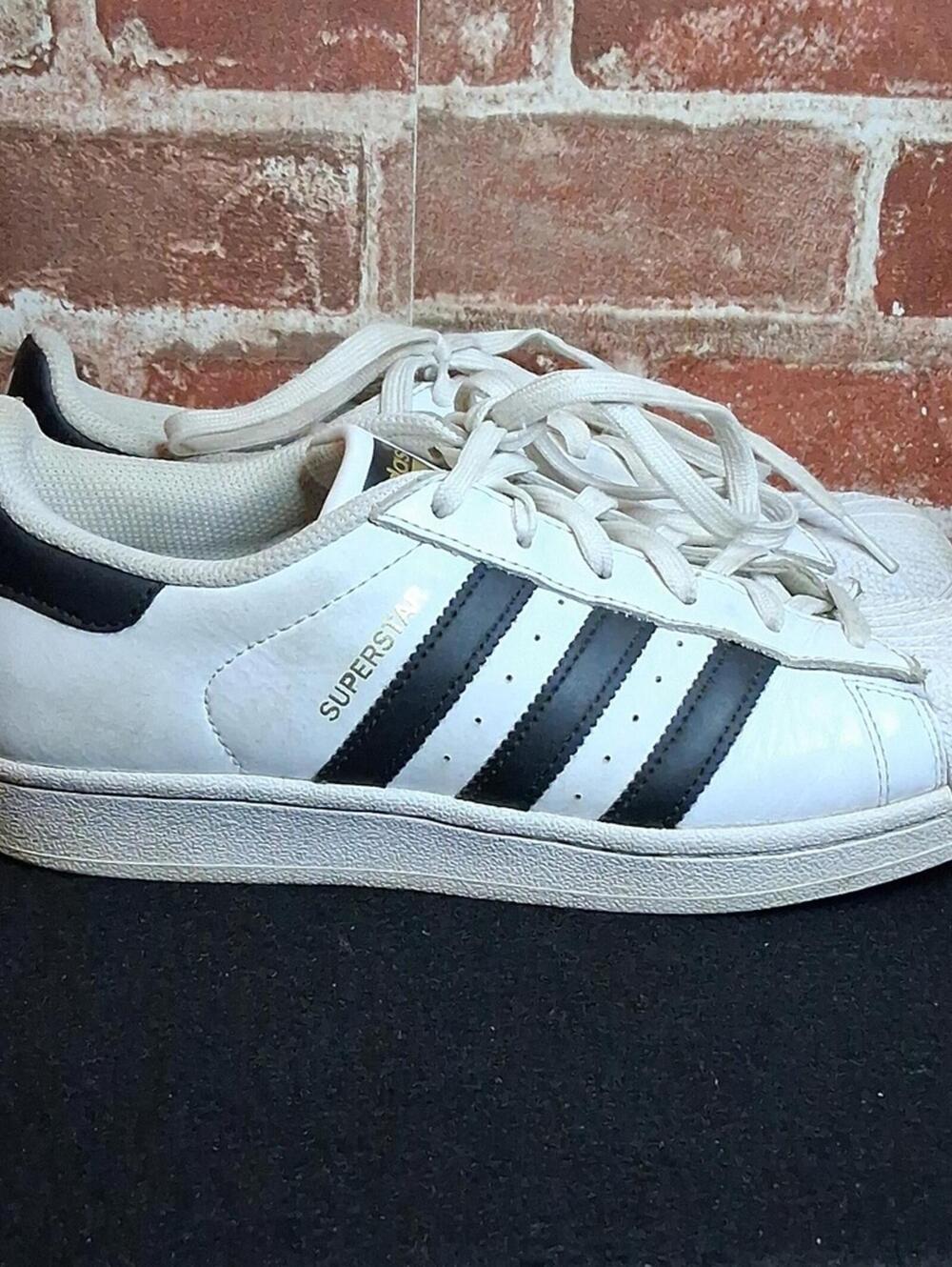 Adidas Superstar Shoes Mens Size 6.5 White Black Classic Leather Sneaker
